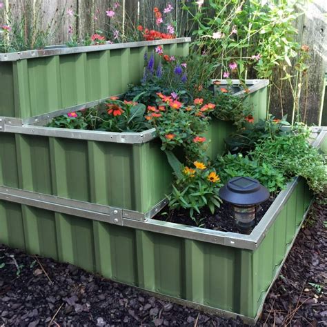 metal planter boxes|metal elevated planter box.